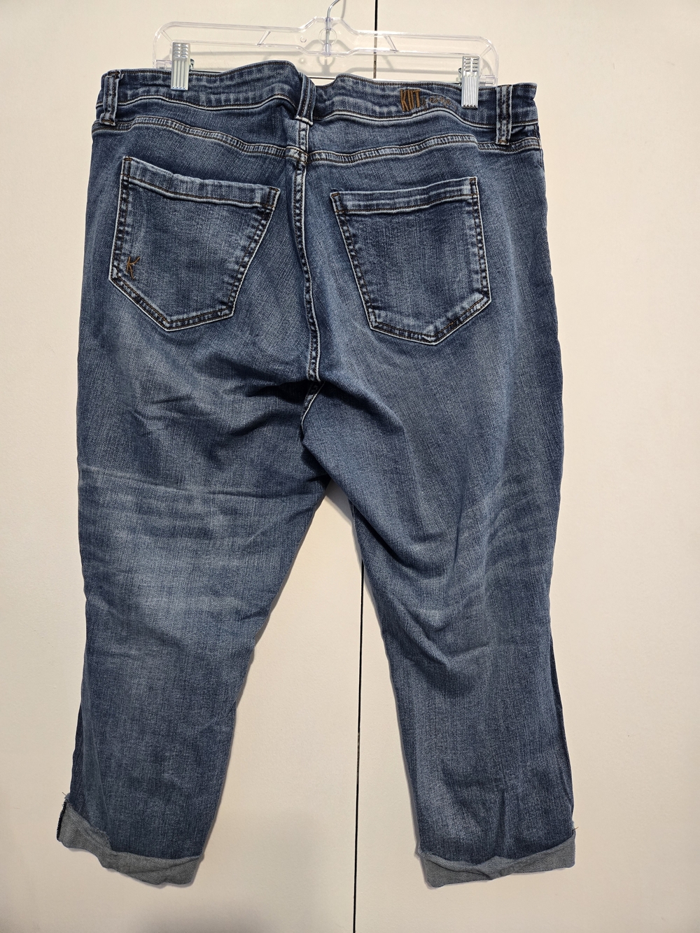 Kut From The Kloth Abigail Crop Jeans Womens 16W Blue Straight Leg Distressed - Picture 5 of 11